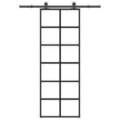 vidaXL Ușă glisantă cu set feronerie, 76x205 cm, sticlă ESG/aluminiu