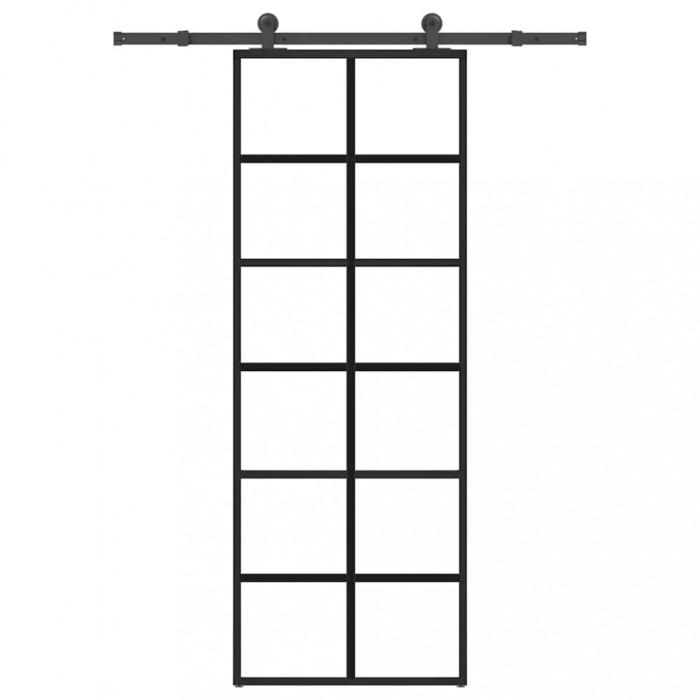 vidaXL Ușă glisantă cu set feronerie, 76x205 cm, sticlă ESG/aluminiu 3332839