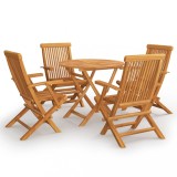 Set mobilier de gradina, 5 piese, lemn masiv de tec