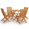 Set mobilier de gradina, 5 piese, lemn masiv de tec