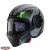 Casca pentru scuter - motocicleta Caberg model Ghost X Vyrus P7 negru/gri/verde fluor mat &ndash; fibra de sticla &ndash; omologare noua ECE 22.06 XXL (63/64cm)