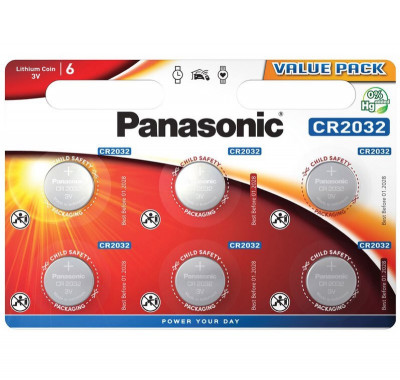 Baterie Panasonic CR2032 3V litiu CR-2032L/6BP Value Pack set 6 buc. foto