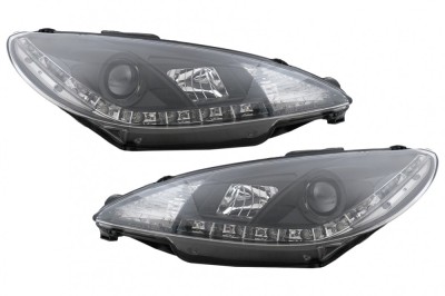Faruri LED DRL Peugeot 207 (05.2006-06.2012) Negru Performance AutoTuning foto
