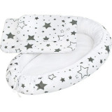 Cumpara ieftin Set 3 piese, New Baby, Baby Nest, Cu paturica si pernuta, Grey stars