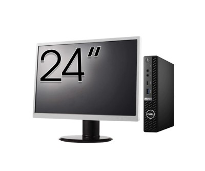 Pachet Calculator Second Hand DELL OptiPlex 7080 Mini PC, Intel Core i5-10500T 2.30 - 3.80GHz, 8GB DDR4, 256GB SSD + Monitor 24&amp;amp;quot; NewTechnology Me foto