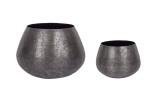 Cumpara ieftin Set 2 ghivece flori aluminiu negru Varanasi 30x22 cm, 42.5x31.5 cm