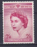 DB1 Colonii South Rhodesia 1953 Incoronarea QEII 1 v. MNH
