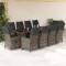 vidaXL Set bistro de grădină cu perne, 11 piese, gri, poliratan 3277262