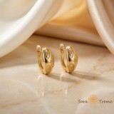 Cumpara ieftin Cercei Aura Regala , Cercei placati cu 3 straturi de aur 14K, 1.5 cm
