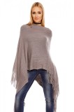 Cumpara ieftin K553-181 Cardigan tip poncho accesorizat cu franjuri