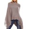 K553-181 Cardigan tip poncho accesorizat cu franjuri