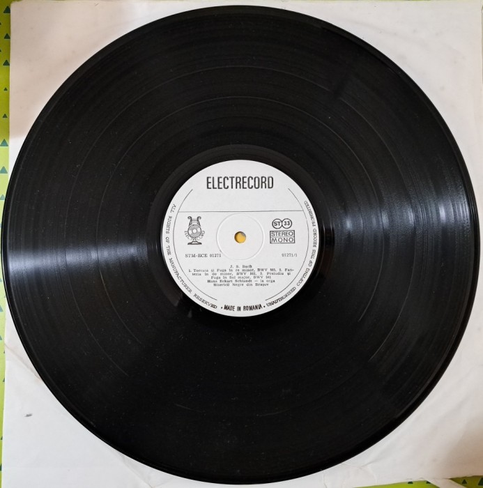 Disc Vinil Hans Eckart Schlandt / J.S.Bach - La Orga Bisericii Negre Din Brașov -Electrecord -ECE 01271