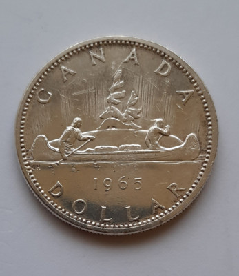 Moneda de argint - 1 Dollar Canada &amp;quot;Elizabeth II&amp;quot; 1965 - G 4077 foto