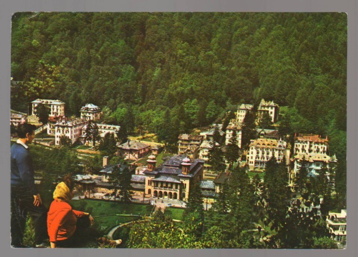 CPIB 23819 CARTE POSTALA - SLANIC MOLDOVA - VEDERE, CIRCULATA, 1970, STAMPILE, TIMBRU