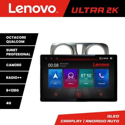 Navigatie Dacia Dokker ecran 13&quot; 2K 8+128 Android Waze USB Navigatie 4G 360 Toslink Youtube Radio kit- CarStore Technology