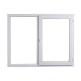 Fereastra PVC termopan Trocal, 5 camere, alb, 146 x 116 cm, fixa + dubla deschidere, dreapta