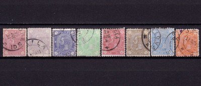 ✅ RO 1890 ,LP 47 ,&amp;quot;Carol I - Cifra in 4 colturi &amp;quot; , serie + varietate 3B violet , stampile frumoase foto