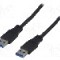 Cablu din ambele par&amp;#355;i, USB A mufa, USB 3.0, lungime 2m, negru, LOGILINK - CU0039