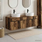 Cumpara ieftin Set dulap baie 3 buc. Lemn vechi 157 x 44,5 x 82 cm