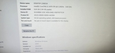 CALCULATOR PC ,AMD FX(tm) 5300 Six Core Processor 3,50 GHz/RAM 8GB/SSD LINGSTON 120 GB ( NOU NOUT ) WIN 10 INSTALAT RECENT . foto