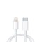 Cablu de date Premium Type-C / Lighting, compatibil cu dispozitivele Iphone si Macbook-uri, Fast Charging, 1m, 2A, Viteza 10 Gbps, Alb
