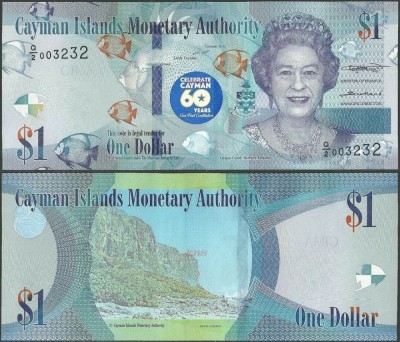 !!! F. RARR : CAYMAN ISLANDS - 1 DOLAR 2020 , COMM - P 44 - UNC / 60 DE ANI CONSTITUTIE foto