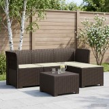 Cumpara ieftin Sofa de Gradina 4-Locuri cu Perne Aspect Ratan PP Maro