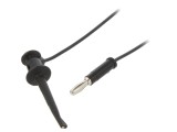 Cablu de Masurare Pomona 4650 - 5A, 300V, Mufa Banana 4mm, Clips Carlig, Lungime 0.914m, Negru, Cupru/Beriliu