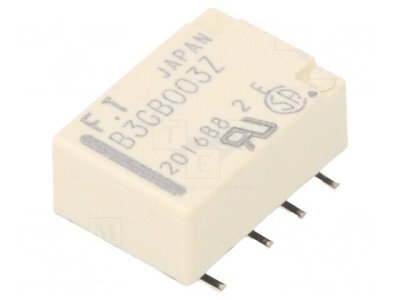 Releu electromagnetic DPDT 3VDC 2A SMT foto
