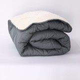 Cumpara ieftin Pilota De Iarna Sherpa Grafit Cu Blanita , Moale Si Confort Absolut 150X210 Cm