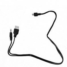 Cablu mini usb la jack 3.5mm tata + usb 2.0 tata, 50cm, negru foto