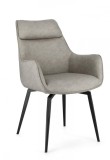 Set 2 fotolii otel gri antracit piele ecologica bej Lawrence 56x65x92 cm