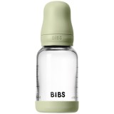 BIBS Baby Glass Bottle Silicone biberon anticolici cu suzetă din silicon Sage 120 ml