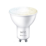 Bec LED Inteligent WiZ White, Wireless, Bluetooth, 4.9 W, 350 lumeni, 6500 K reglabil, A+, GU10, Philips