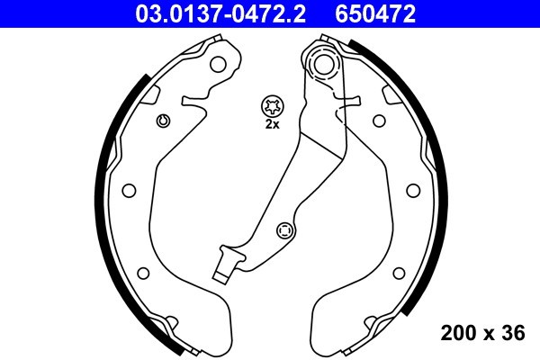 ATE 03.0137-0472.2 Set saboti frana