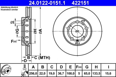 ATE 24.0122-0151.1 Disc frana foto