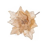 Craciunita artificiala textil maro sclipici auriu &Oslash; 27 cm x 25 H