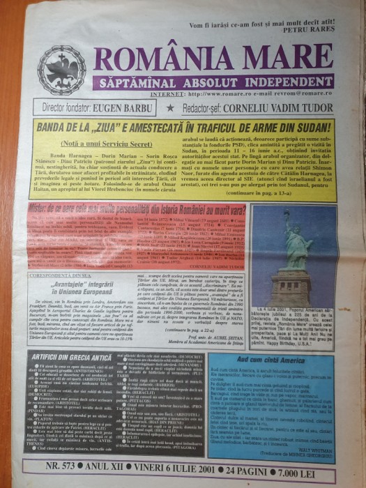 ziarul romania mare 6 iulie 2001
