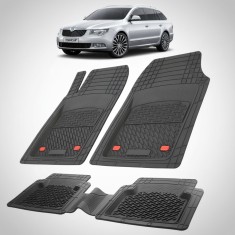 Covorase Skoda Superb II Combi Tavita Cauciuc Compatibile 2008&ndash;2015 | Negru
