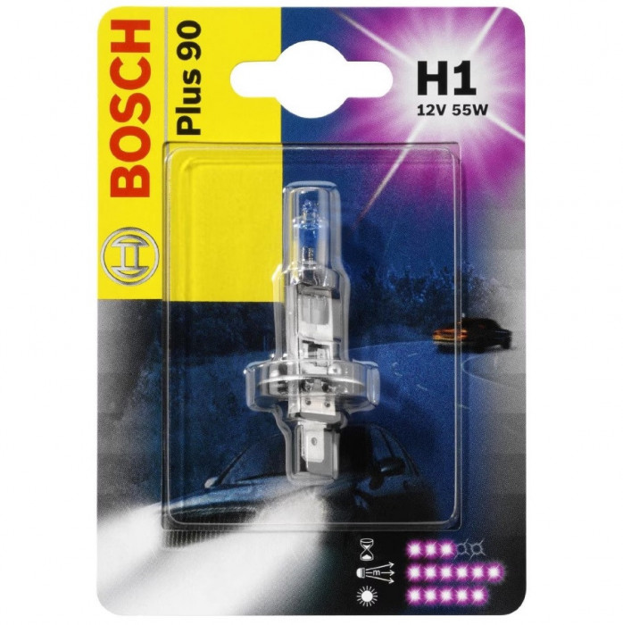 Bec Halogen H1 Bosch Plus 90, 12V, 55W