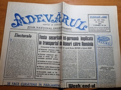 ziarul adevarul 16 iulie 1992 foto