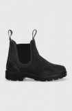 Blundstone botine din piele intoarsa femei, culoarea gri, cu toc plat