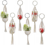 6 umerașe mini macrame pentru plante artificiale Suporturi pentru jardiniere agă, Oem