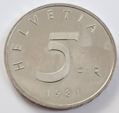 Elvetia, 5 franci 1981 (500 de ani de la convenția de la Stans) foto