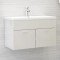 vidaXL Dulap de chiuvetă, alb extralucios, 80x38,5x46 cm, PAL 804662