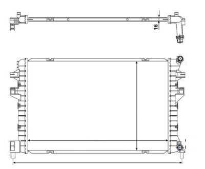 Radiator racire motor Audi A3 (8v1); Seat Leon (5f1), Leon Sc (5f5), Leon St (5f8); Skoda Octavia 3 (5e3); Vw Golf 7 (5g1, Be1)