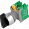 Comutator rotativ 22mm AUSPICIOUS 1 NO x2 negru fără IP65