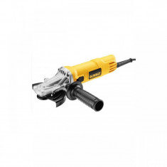 Polizor unghiular DeWALT, 125mm, 900W, 11000rpm, comutator glisant, cap aplatizat, tip DWE4157F-QS