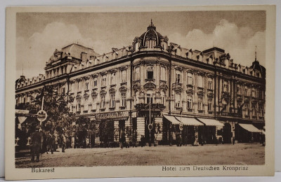 BUKAREST , HOTEL ZUM DEUTSCHEN KRONPRINTZ , CARTE POSTALA ILUSTRATA , INTERBELICA foto