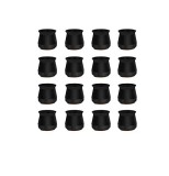 Set 16 protectii pentru picioarele mobilierului, 23 x 19 mm, silicon, pasla, negru